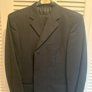 Black pinstripe suit